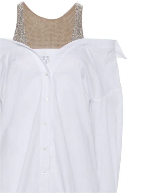 Camicia in popeline con abbellimento di strass GIUSEPPE DI MORABITO | 02PSDR341C0228201